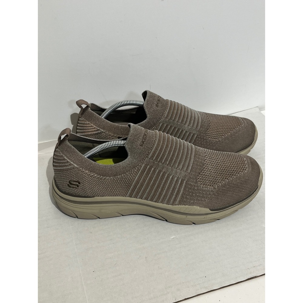 Skechers Relaxed Fit Air-Cooled Memory Foam Slip-On Sneakers Taupe Mens